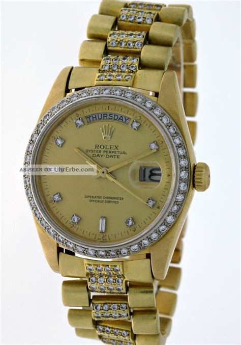 rolex oyster perpetual day date mit diamanten altes modell|Rolex diamond bezel prices.